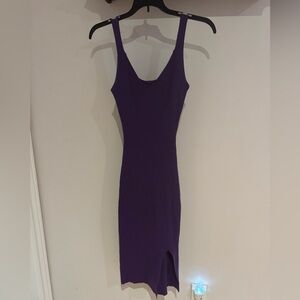 Purple Micas Stretchy & Ribbed Summer Dress